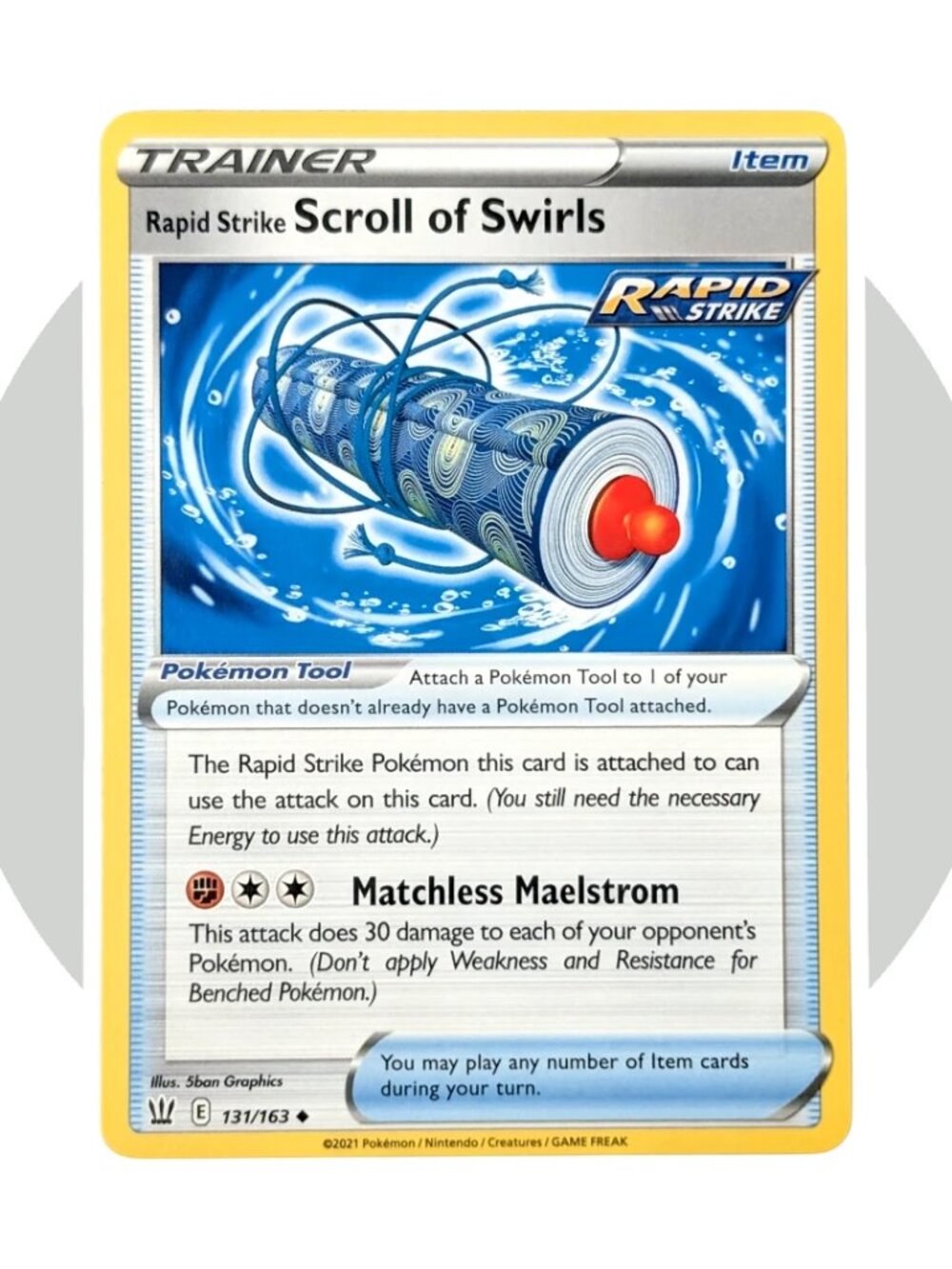 Battle Styles Pokemon Card (Y02): Rapid Strike Scroll of Swirls 131/163